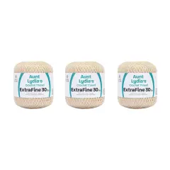 Aunt Lydia Extra Fine Natural Crochet - 3 Pack of 500y/457m - Cotton - Gauge 30 - Crochet