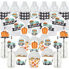 Big Dot of Happiness Happy Fall Truck - Harvest Pumpkin Party Favors and Cupcake Kit - Fabulous Favor Party Pack - 100 Pieces