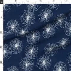 Various Fabrics by the Yard or Fat Quarter Mid Century Modern Circle Snowflake Chinoiserie Minimalist Mod Geo Dandelion White Blue Navy Flower Custom Printed Fabric by Spoonflower