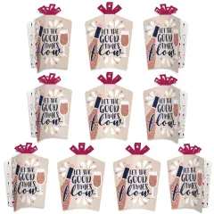 Big Dot of Happiness But First, Wine - Table Decorations - Wine Tasting Party Fold and Flare Centerpieces - 10 Count