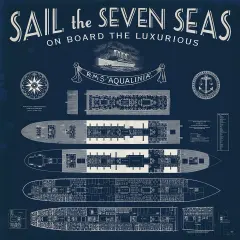 Blueprint Luxury Liner Poster Print by Sue Schlabach - Item # VARPDX13698