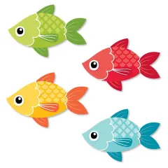 Big Dot of Happiness Let's Go Fishing - DIY Shaped Fish Themed Birthday Party or Baby Shower Cut-Outs - 24 Count