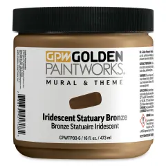 Golden Paintworks Mural and Theme Acrylic Paint - Iridescent Statuary Bronze, 16 oz, Jar