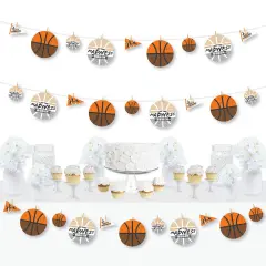 Big Dot of Happiness Basketball - Let the Madness Begin - College Basketball Party DIY Decorations - Clothespin Garland Banner - 44 Pieces