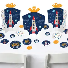Big Dot of Happiness Blast Off to Outer Space - Rocket Ship Baby Shower or Birthday Party Decor and Confetti - Terrific Table Centerpiece Kit 30 Ct