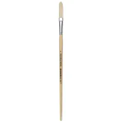Utrecht Rhenish Pure Hog Bristle Brush - Extra Long Filbert, Size 6, Long Handle