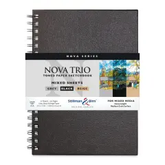 Stillman & Birn Nova Trio Series Toned Spiralbound Sketchbook - 10" x 7", 17 pages of each color
