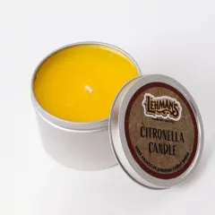 Lehman's Citronella Wax Candle Tin - Outdoor Paraffin Wax Candle with Lid, Lemon Scent, Choice of Size