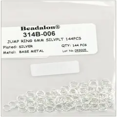 Beadalon Jump Rings 6mm 144/Pkg-Silver-Plated