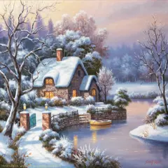 Sunsout Frosty Winter Evening 500 pc Jigsaw Puzzle 40051