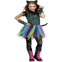 Pretty Wild Rainbow Cat Girl's Costume