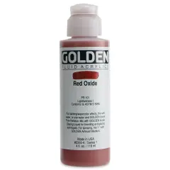 Golden Fluid Acrylics - Red Oxide, 4 oz bottle