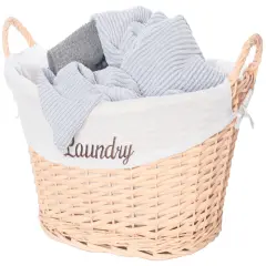 Willow Laundry Hamper Basket with Liner and Side Handles