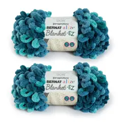 Bernat Alize Blanket Seaport Teals Yarn - 2 Pack of 180g/6.4oz - Polyester - 7 Jumbo - 18 Yards - Knitting/Crochet