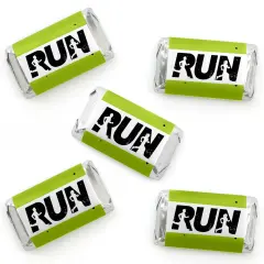 Big Dot of Happiness Set the Pace - Running - Mini Candy Bar Wrapper Stickers - Track, Cross Country or Marathon Party Small Favors - 40 Count