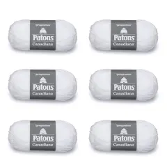 Patons Canadiana White Yarn - 6 Pack of 3.5oz/100g - Acrylic - 4 Medium - 205 Yards - Knitting/Crochet