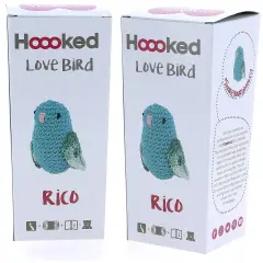 Multipack of 2 - Hoooked Love Bird Yarn Kit W/Eco Barbante Yarn-Turquoise