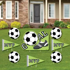 Big Dot of Happiness Goaaal - Soccer - Yard Sign and Outdoor Lawn Decorations - Baby Shower or Birthday Party Yard Signs - Set of 8