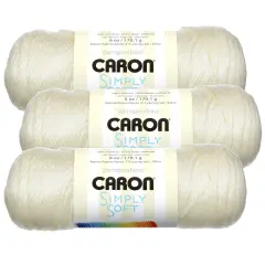 (Pack of 3) Caron Simply Soft Solids Yarn-Off White