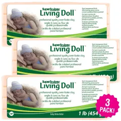 Multipack of 3 - Super Sculpey Living Doll Clay 1lb-Baby