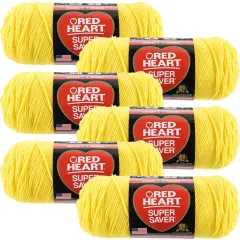 Multipack of 6 - Red Heart Super Saver Yarn-Bright Yellow