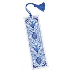 Textile Heritage Counted Cross Stitch Bookmark Kit - Delft Blue Multicolor