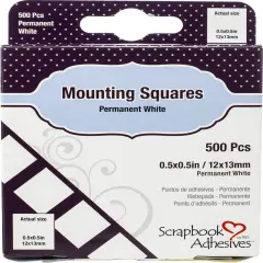 Scrapbook Adhesives Mounting Squares 500/Pkg-Permanent, White, .5"X.5"