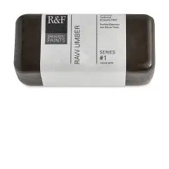 R&F Encaustic Paint Block - Raw Umber, 104 ml block