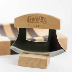 Lehman's ULU Crescent Rocker Knife, 6 inch Curved Stainless Steel Blade Chops and Minces Salad, Fruit, Vegetables and Herbs