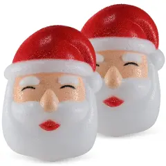 Ornativity Santa Porch Light Cover &ndash; Santa Claus Head Outdoor Front Porch Lamp Holiday Decoration Covers - Set of 2