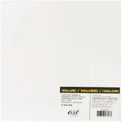 American Crafts Art Supply Basics Panel Pack Canvas 5/Pkg-8"X10"
