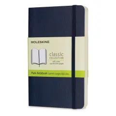 Moleskine Classic Soft Cover Notebook - Sapphire Blue, Blank, 5-1/2" x 3-1/2"