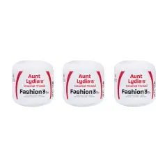 Aunt Lydia Fashion White Crochet - 3 Pack of 150y/137m - Cotton - Gauge 3 - Crochet