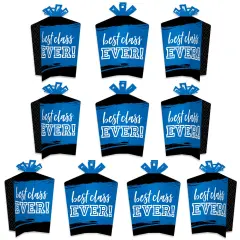 Big Dot of Happiness Reunited Blue - Table Decorations - Royal Blue School Class Reunion Party Fold and Flare Centerpieces - 10 Count