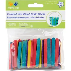Krafty Kids Mini Craft Sticks-Colored 2.125" 150/Pkg