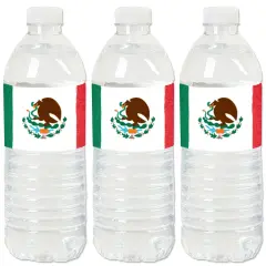 Big Dot of Happiness Viva Mexico - Mexican Independence Day Party Water Bottle Sticker Labels - Set of 20