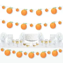 Big Dot of Happiness Little Clementine - Orange Citrus Baby Shower or Birthday Party DIY Decorations - Clothespin Garland Banner - 44 Pieces