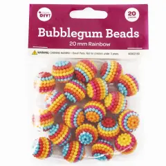 CousinDIY Bubblegum Bead 20mm 20/Pkg-Rainbow