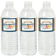 Big Dot of Happiness Happy Grandparents Day - Grandma & Grandpa Party Water Bottle Sticker Labels - Set of 20