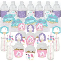 Big Dot of Happiness Scoop Up The Fun - Ice Cream - Sprinkles Party Favors and Cupcake Kit - Fabulous Favor Party Pack - 100 Pieces