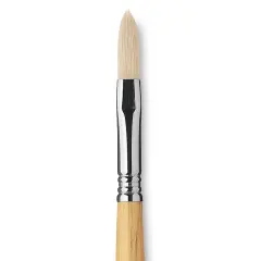 Escoda Clasico Chungking White Bristle Brush - Long Filbert, Long Handle, Size 10