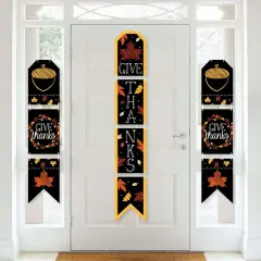 Big Dot of Happiness Give Thanks - Hanging Vertical Paper Door Banners - Thanksgiving Party Wall Decoration Kit - Indoor Door Decor