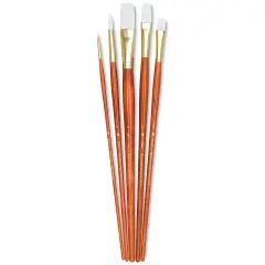Princeton Real Value Brush Set - 9155, White Taklon, Long Handle, Set of 5