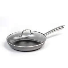 Lehman's Cast Iron Skillet - Nitrogen Hardened Cookware, Tough but Lightweight, No Need to Season, Heatproof Glass Lid Included