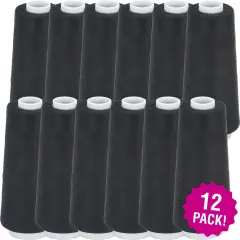 Multipack of 12 - Coats Surelock Overlock Thread 3,000yd-Black
