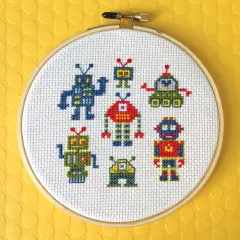 Robot Counted Cross Stitch DIY KIT