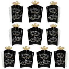 Big Dot of Happiness Masquerade - Table Decorations - Carnival Mask Party Fold and Flare Centerpieces - 10 Count