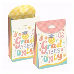 Big Dot of Happiness Groovy Grad - Hippie Graduation Party Gift Favor Bags - Party Goodie Boxes - Set of 12