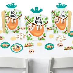 Big Dot of Happiness Let&rsquo;s Hang - Sloth - Baby Shower or Birthday Party Decor and Confetti - Terrific Table Centerpiece Kit - Set of 30