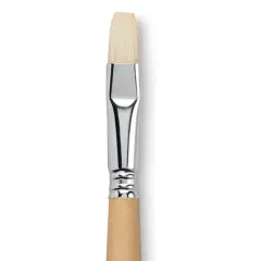 Escoda Clasico Chungking White Bristle Brush - Bright, Long Handle, Size 14